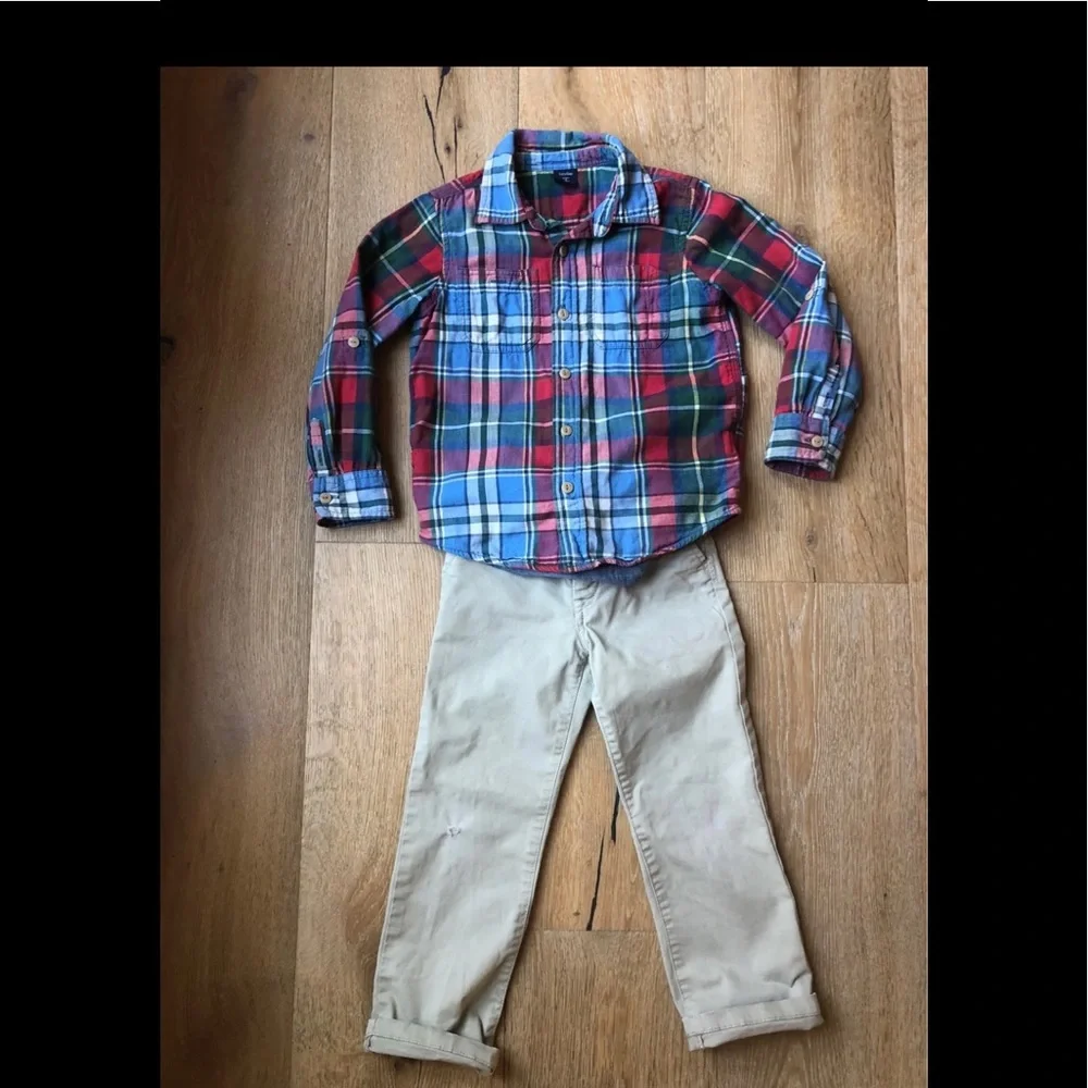 Boys plaid outfit size 5T - Picture 1 of 5